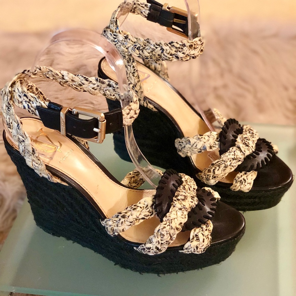 Vc Collections Python Embossed Leather Espadrilles - image 1